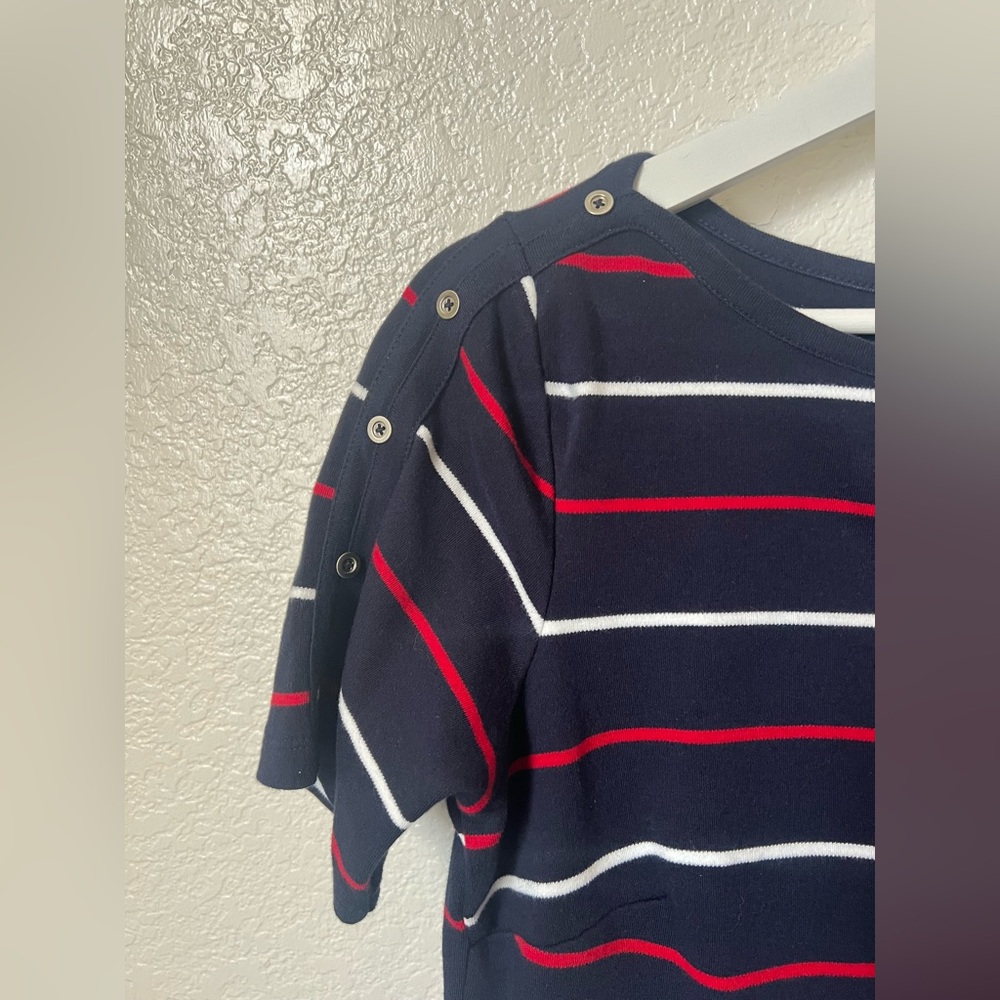 Talbots Navy Dress with Red and White Stripes - Picture 3 of 5